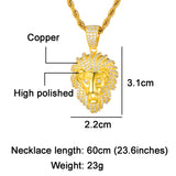 Iced Out Lion Pendant Necklace